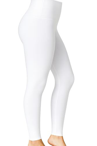 COMFY FOREVER White Leggings for Women, Leggings for Girls, High Waist Leggings Tummy Control, Athletic Leggings for Women (XXL) | Amazon (US)