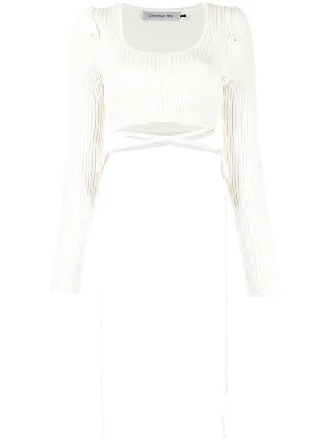 ribbed wrap-around top | Farfetch (AU)