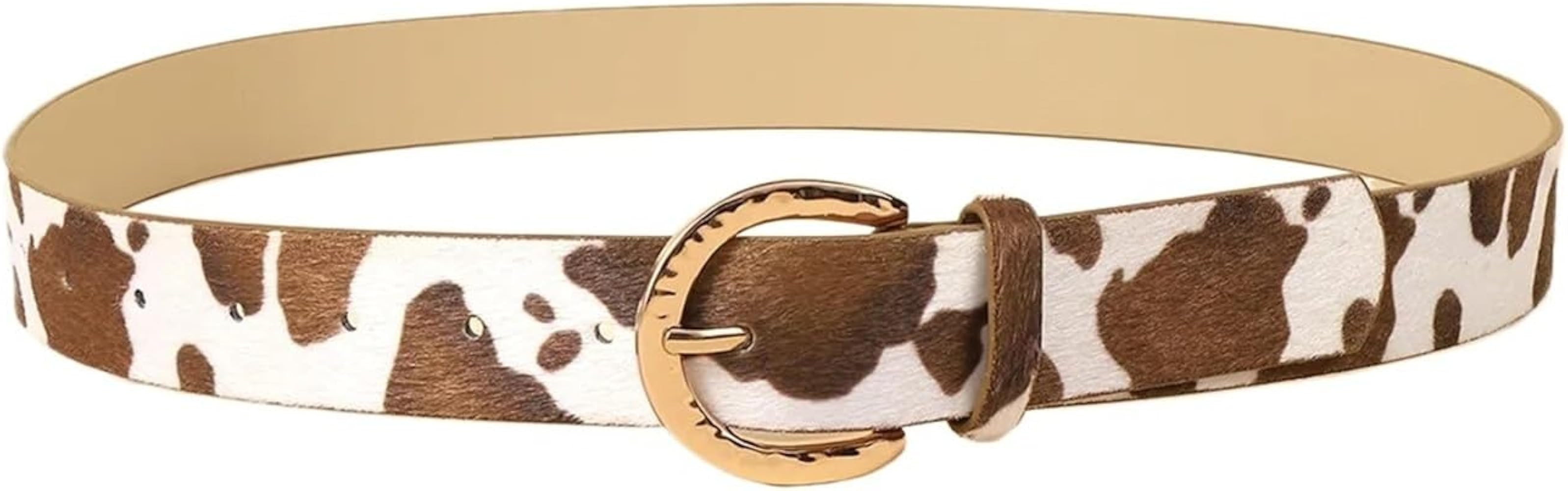 Leopard Print Pu Women'S Belt Hip Hop Jeans Accessories Girdle Goth Retro Leather Gold Pin Buckle... | Amazon (US)