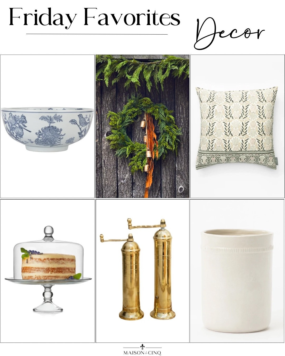 On this week’s Friday Favorites we’re sharing our favorite kitchen essentials  plus our fave wreath and garland that look so real, and more!

Home decor, kitchen decor, cake stand, fruit bowl, crock, canister, holiday decor, Christmas decor

#LTKSeasonal #LTKHome