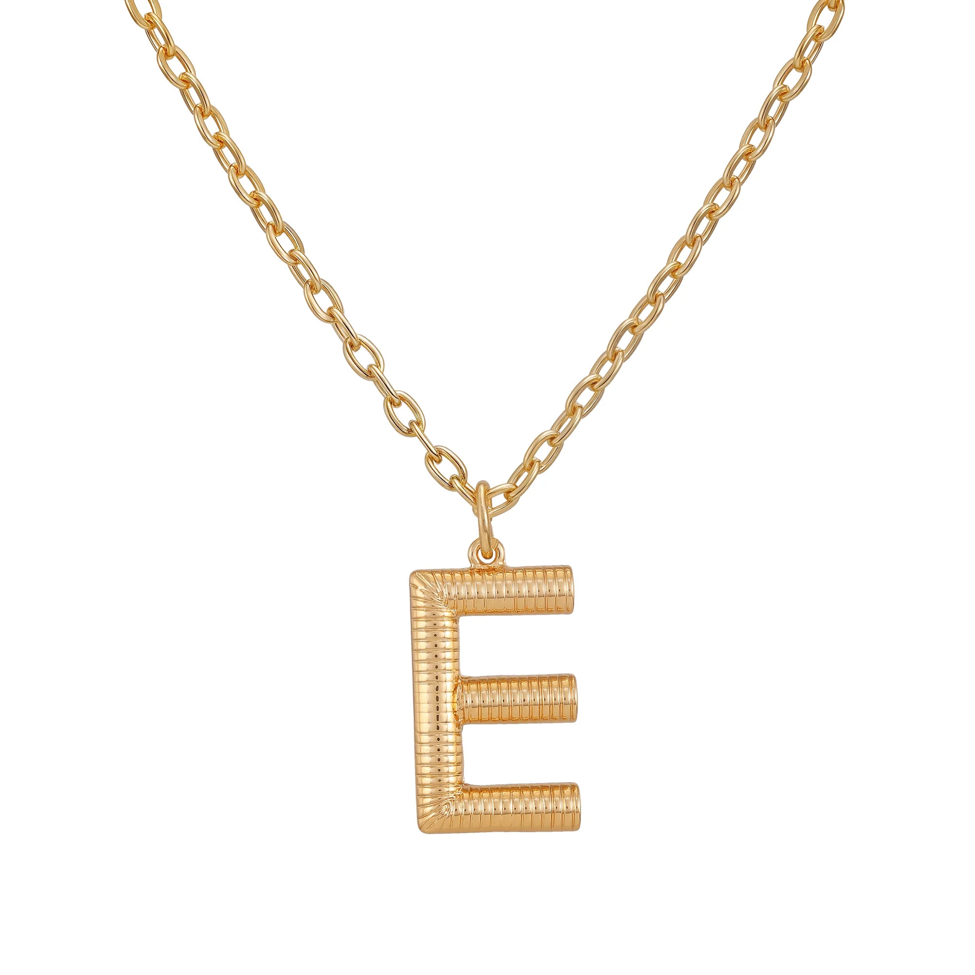 Time and Tru Women's Goldtone Initial E Necklace with Giftable Pouch - Walmart.com | Walmart (US)
