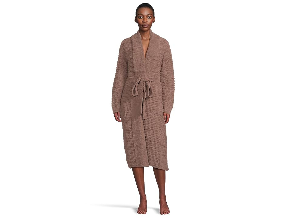 Eberjey Recycled Boucle Waffle Robe Women's Jumpsuit & Rompers One Piece Deep Taupe : MD, Polyester | Zappos