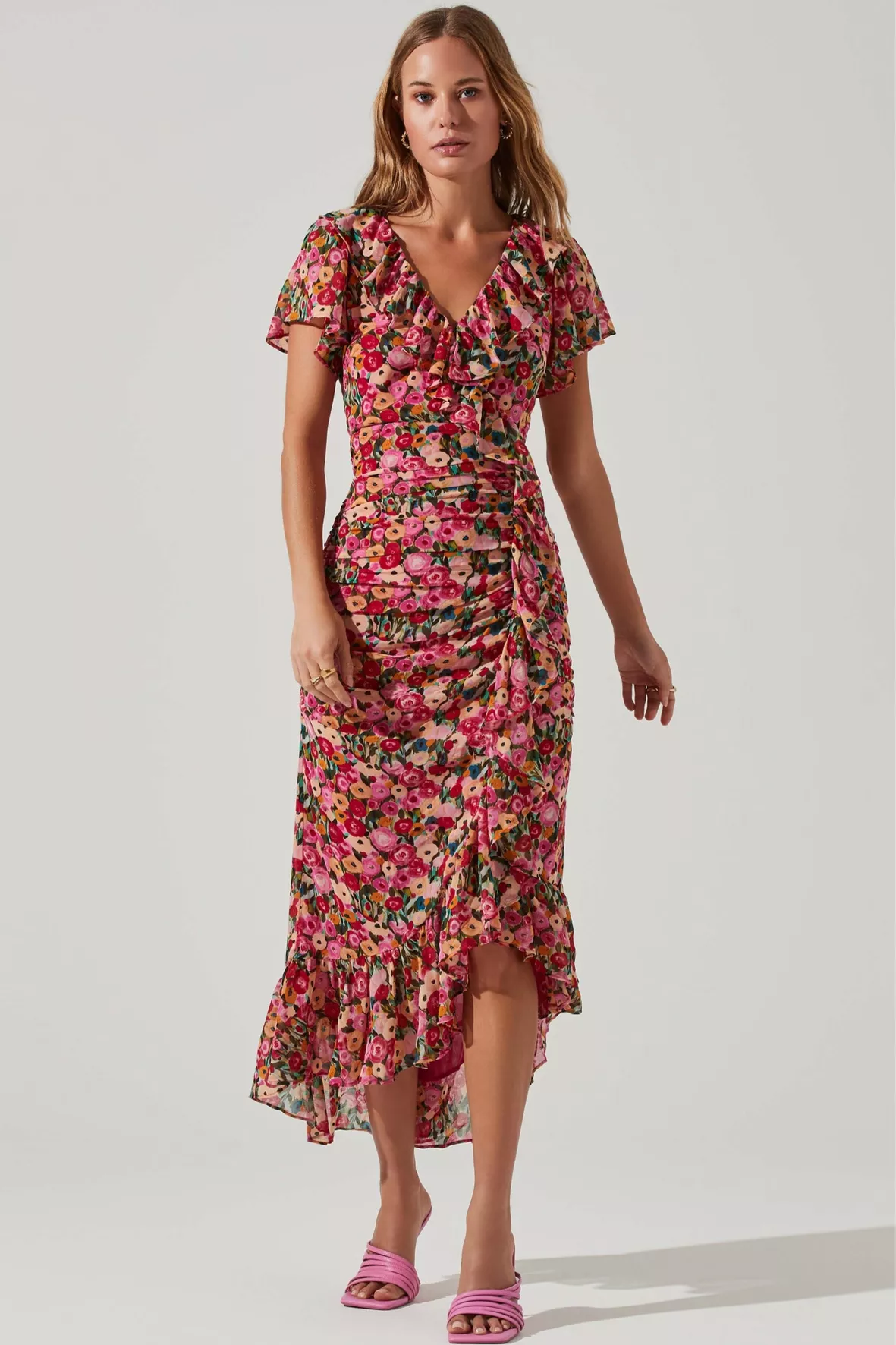 Floral Ruched Midi-Dress curated on LTK