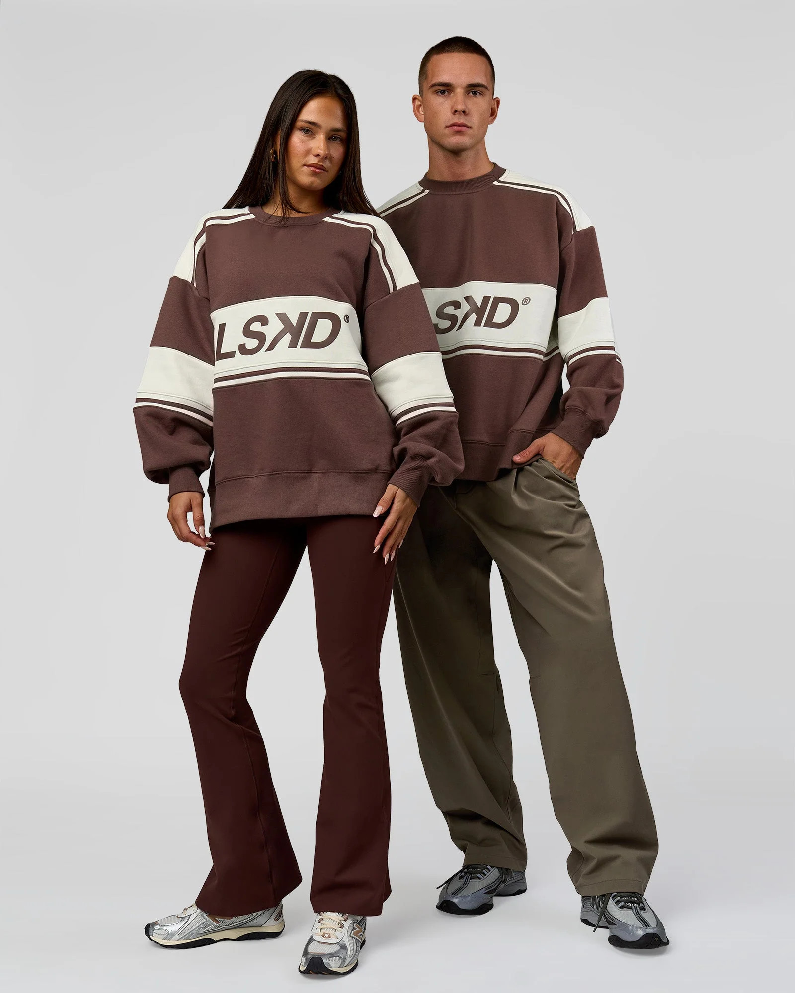 A-Team Sweater Oversize - Cocoa Powder-Off White | LSKD | LSKD