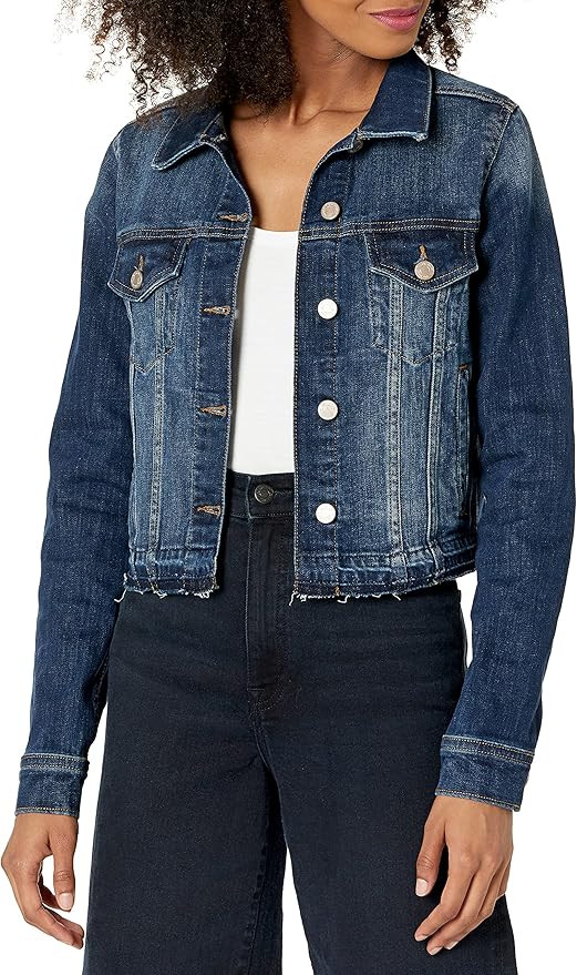 The Drop Women's Downtown Cropped Cutoff Denim Jacket | Amazon (US)