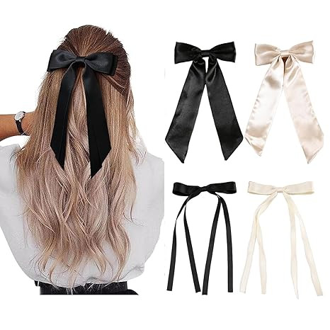 Hair Clip for Women, Velvet Mini Bow Alligator Clips Long Soft Small Coquette Bows Ribbon Bowknot... | Amazon (US)