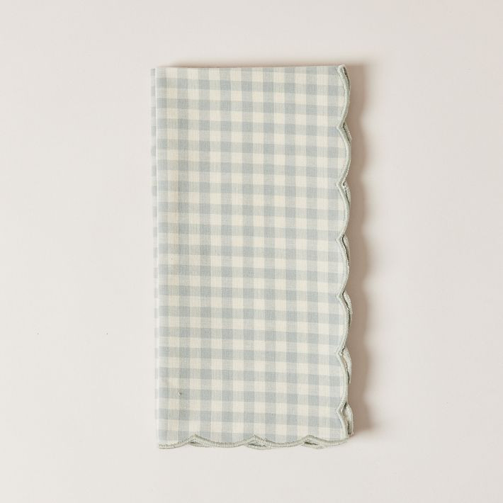Farmhouse Pottery Petite Gingham Scalloped Napkins | West Elm (US)
