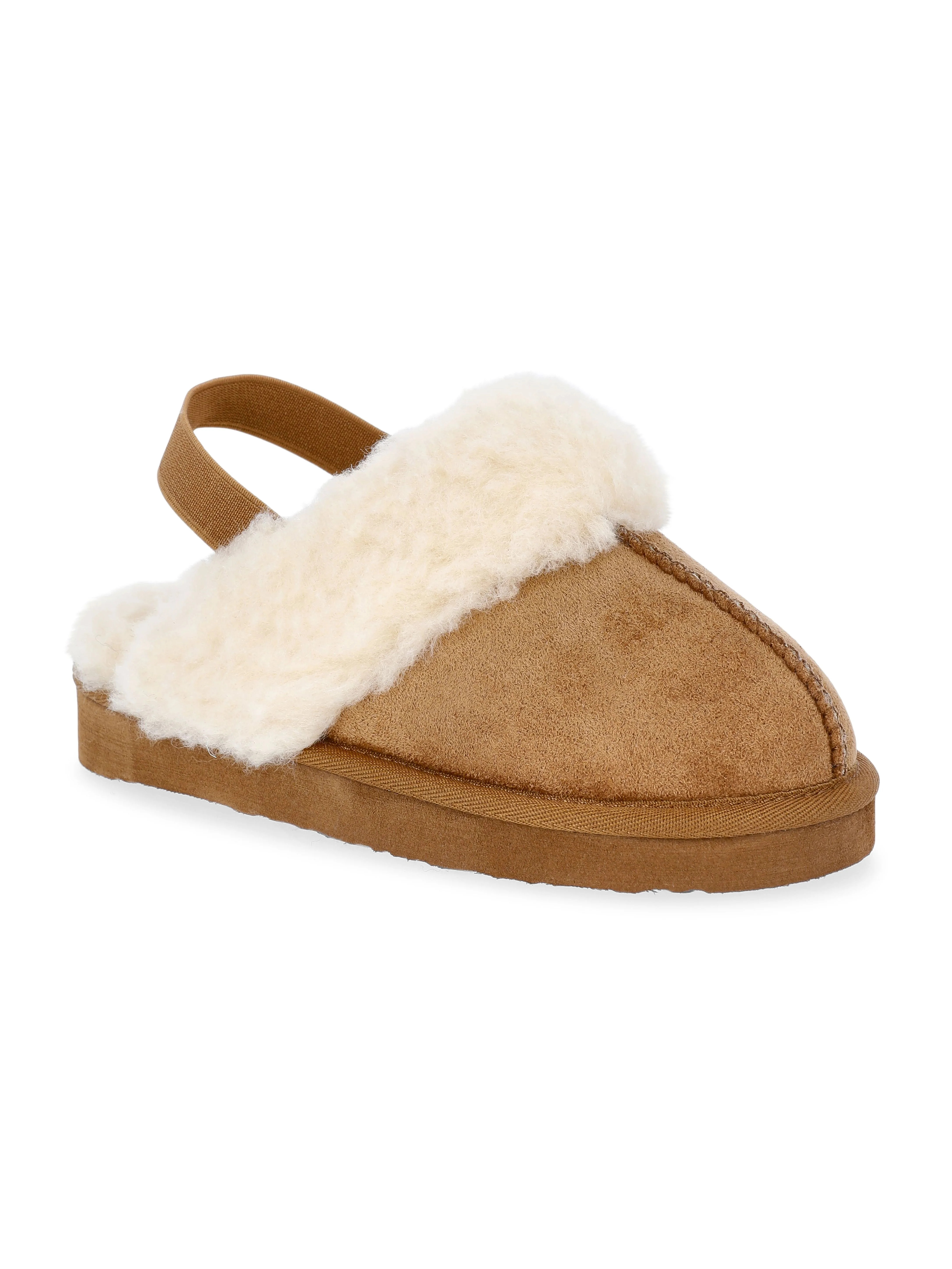 Pawz Girls Faux Shearling Slippers with Slingback Strap | Walmart (US)