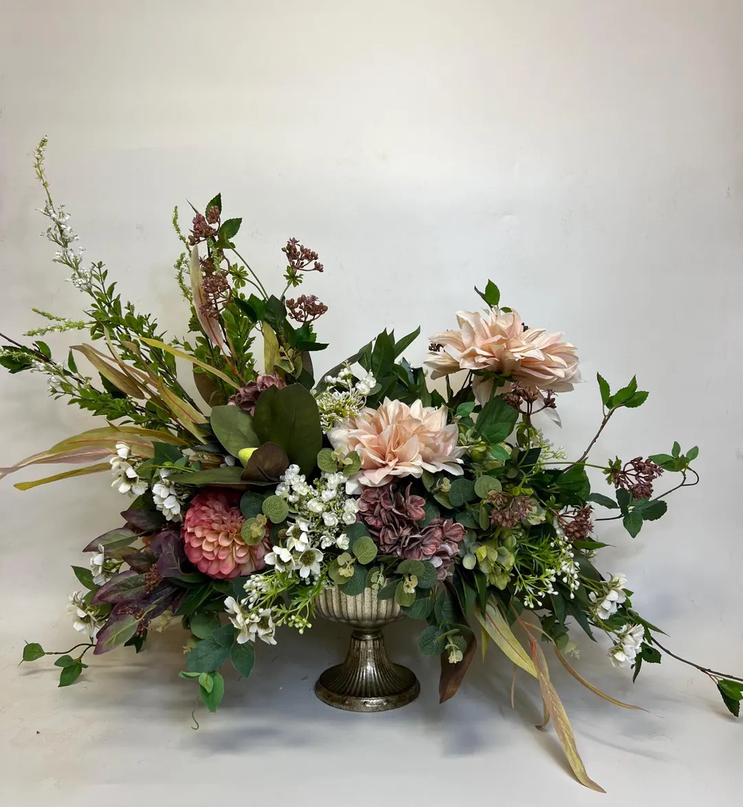 Artificial Floral Centerpiece Arrangement, Spring Arrangement, Artificial Flowers, Nearly Natural... | Etsy (US)