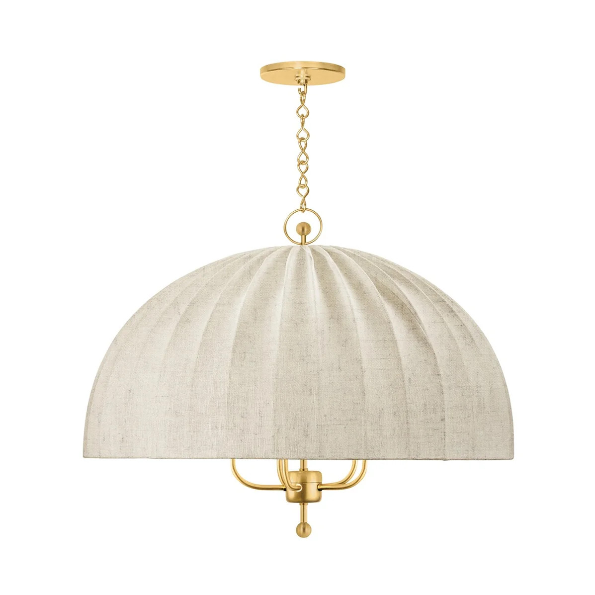 Palmetto Five Light Chandelier Aged Brass | Lighting Design