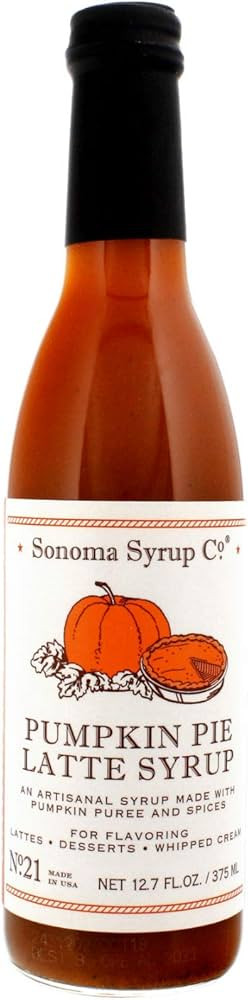 Sonoma Syrup Co Pumpkin Pie Latte Syrup 12.7 ounces - for Coffee and Cooking | Amazon (US)