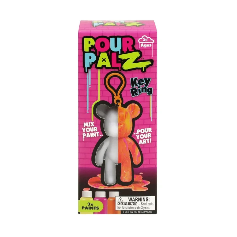 Pour Palz Paint Bear Keyring 3.2", Pink, DIY Paint & Craft Kid for Kids, 5+ Years | Walmart (US)