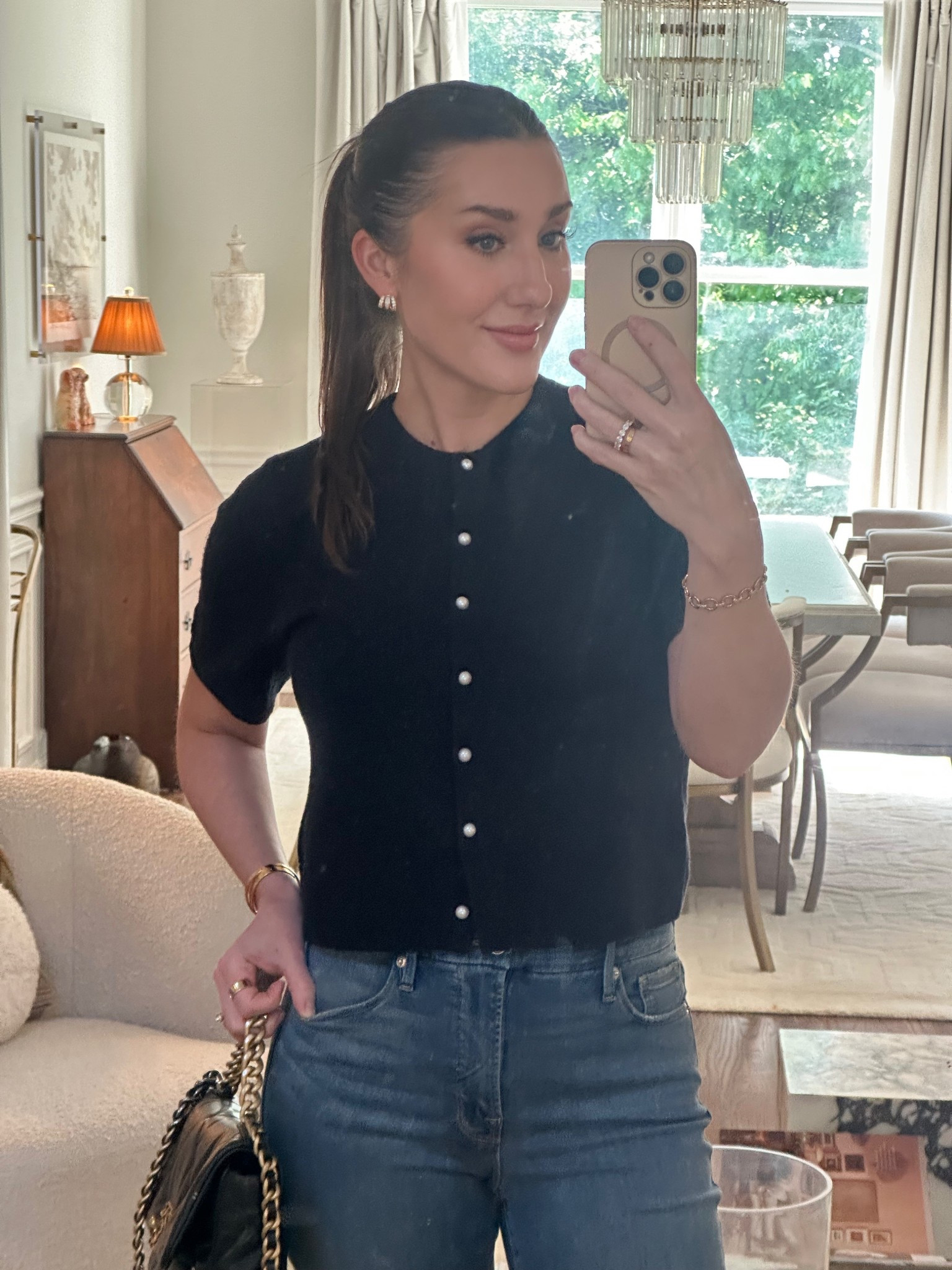 The perfect warm weather knit top with the cutest pearl buttons. So soft and comfy
Medium 

#LTKootd