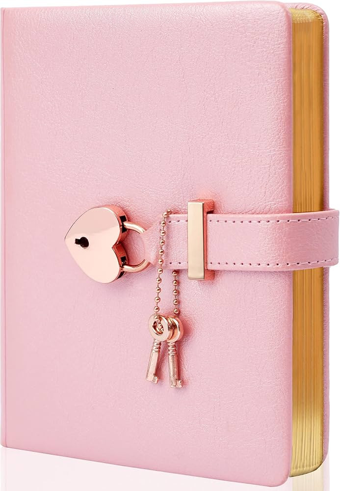 CAGIE Journal with Lock for Girls Ages 8-12 Diary with Lock and Key 296 Gold Edged Pages Heart-Sh... | Amazon (US)