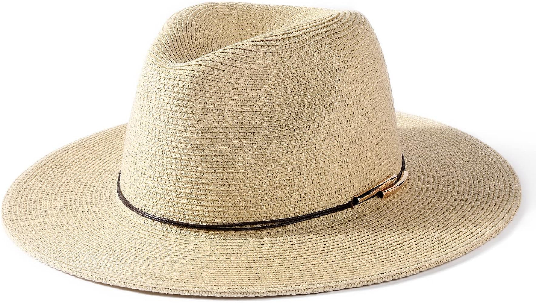 FURTALK Panama Hat Sun Hats for Women Men Wide Brim Fedora Straw Beach Hat UV UPF 80+ | Amazon (US)