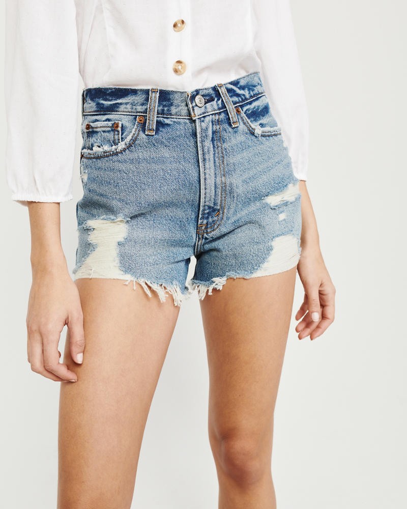High Rise Denim Shorts | Abercrombie & Fitch US & UK