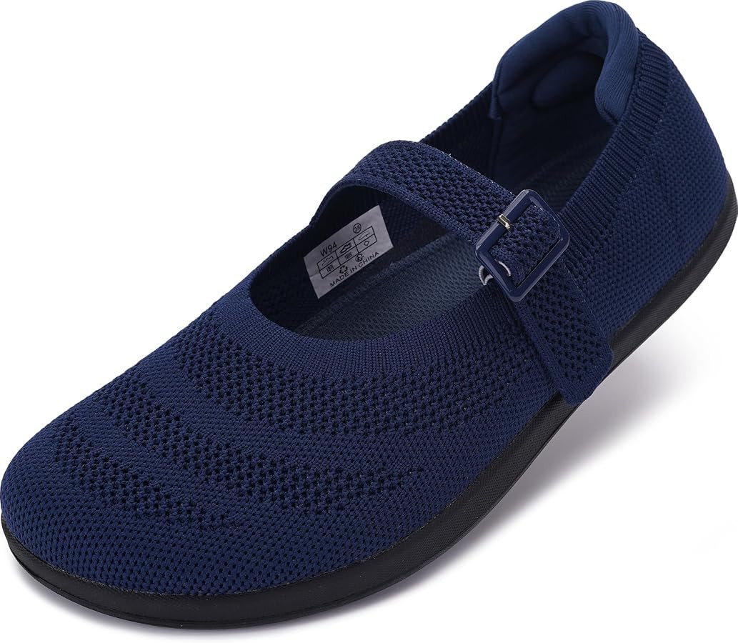 WHITIN Women's Barefoot Mary Jane Flats + Wide Toe Box + Zero Drop Sole + Adjustable Straps | Amazon (US)
