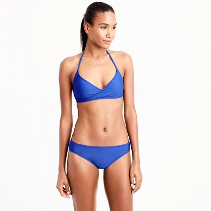 Wrap-front halter bikini top | J.Crew US