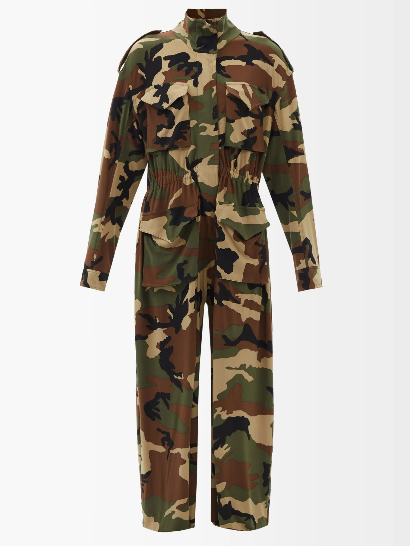 Oversized camouflage-print jersey jumpsuit | Matches (UK)