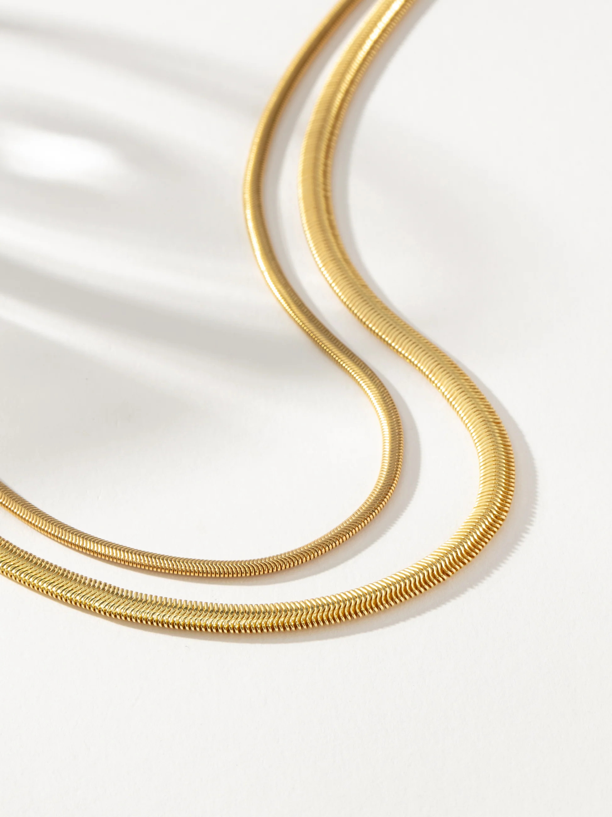 Gold Layered Flat Snake Chain Necklace | Uncommon James | Uncommon James