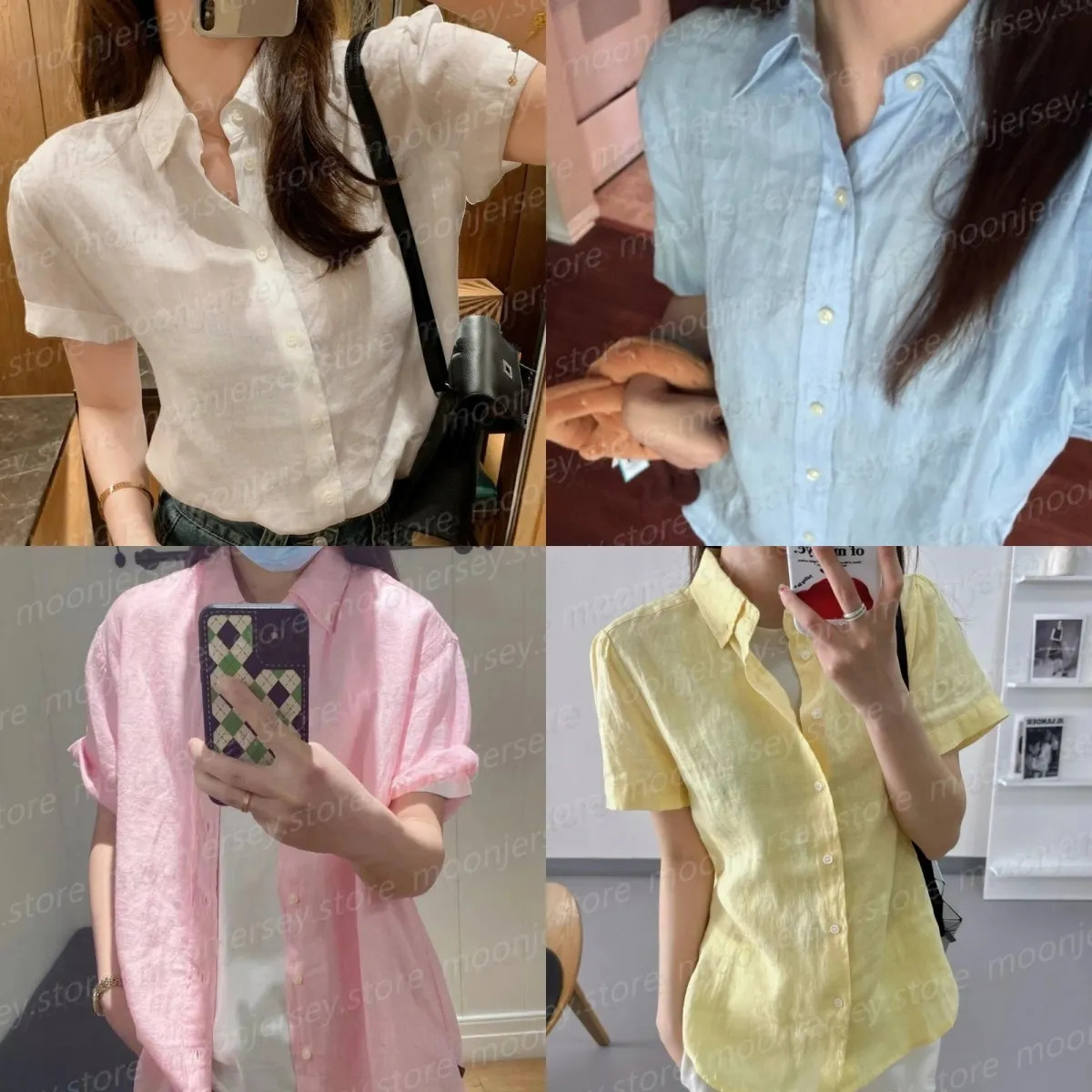 (go off picture not the description) Designer Vest Shirts Short Sleeve Tops Women's Button Tops O... | DHGate