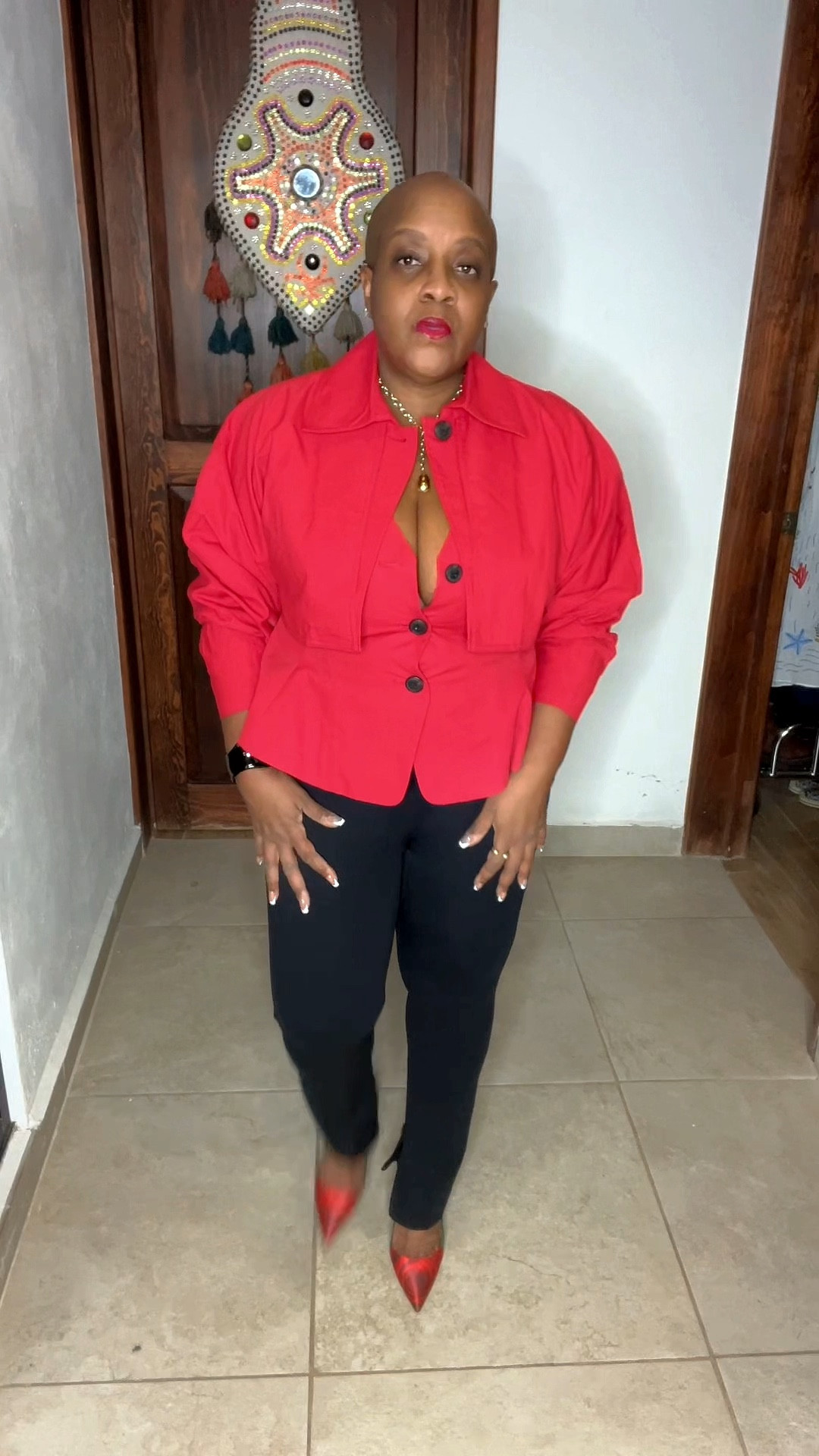 SPANX Ponte Ultra High Rise Convertible Skinny Pants

These pants are the real star of this outfit.

The fit on these is BEAUTIFUL. They smooth everything out, they hold you in, and I love that you can wear them two different ways.

You can keep them as a skinny pant or unzip the ankle for more of a flare/bootcut look—which I absolutely love with pumps.

I paired them with my red vest and cropped trench combo from White House Black Market and my painted floral Jeffrey Campbell pumps and the whole outfit just came together.

These are currently on clearance and on sale, and I honestly expect them to sell out.

#LTKMidsize #LTKOver40 #LTKootd