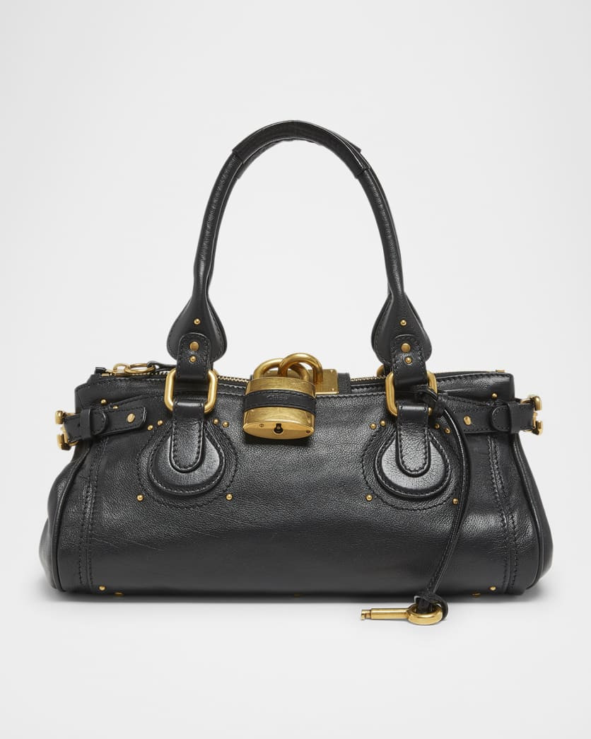 Paddington Padlock Shoulder Bag in Leather | Neiman Marcus