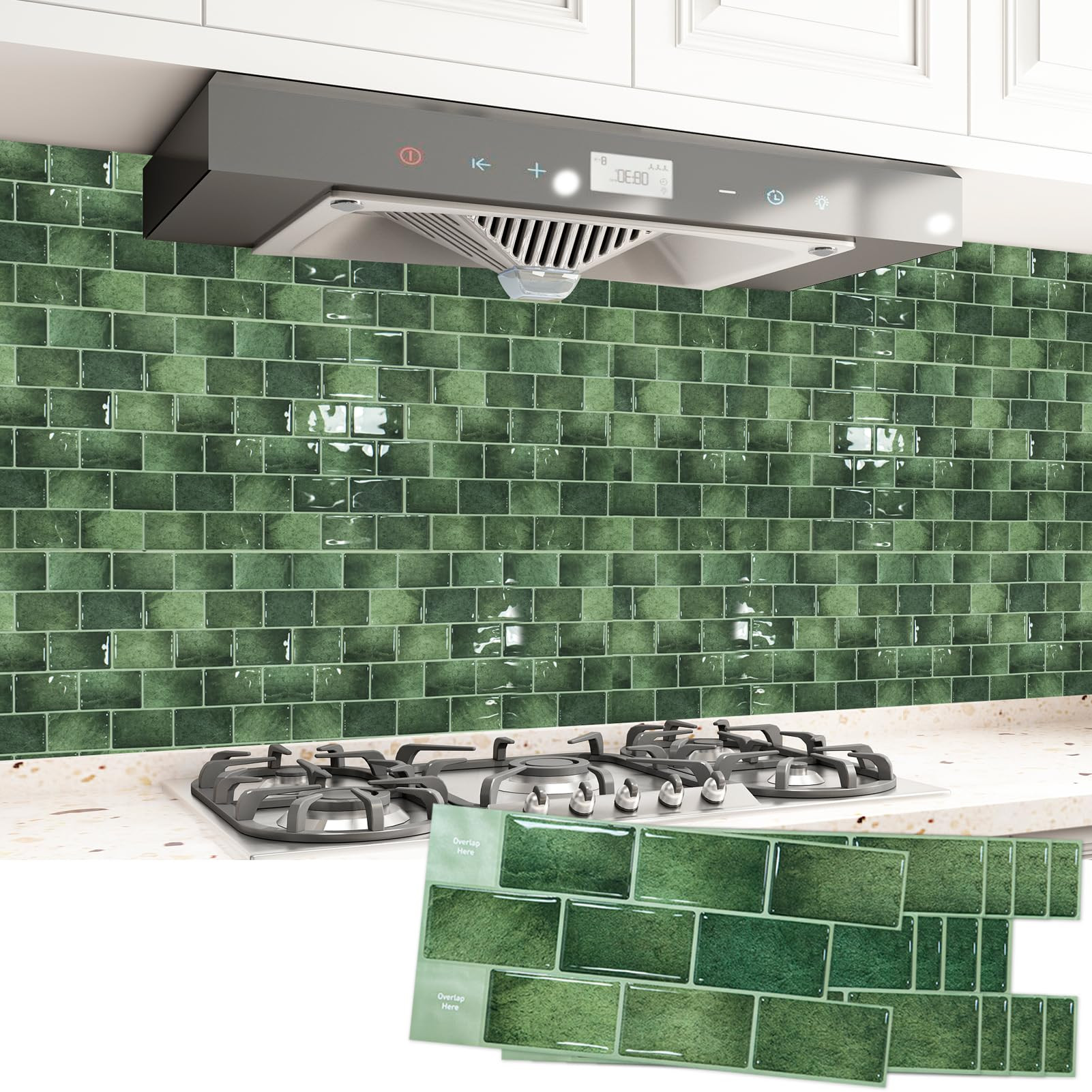 Art3d Peel and Stick Backsplash Tile Green for Kithchen Bathroom Laundry Room Stove RV, 20-Pack o... | Amazon (US)
