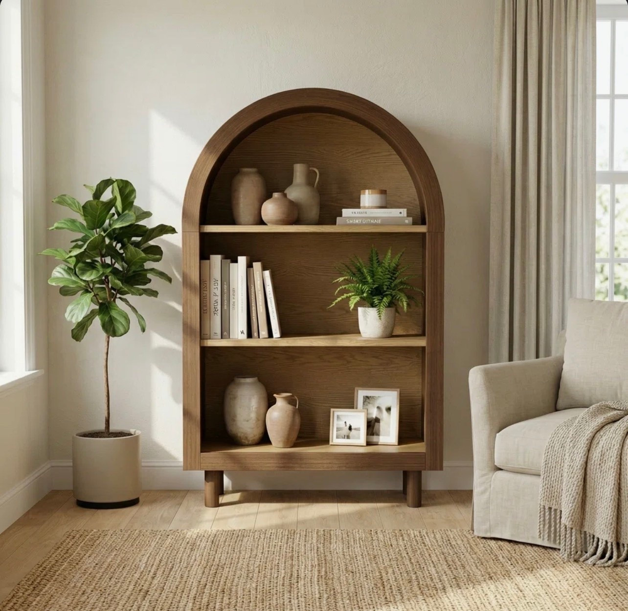 Beautiful arched shelf for storage! Would be so cute in a kids room or nursery!

#archcabinet #arch #storage #bookshelf #nursery #kidsroom #furniture

#LTKHome #LTKgrwm #LTKdayinmylife