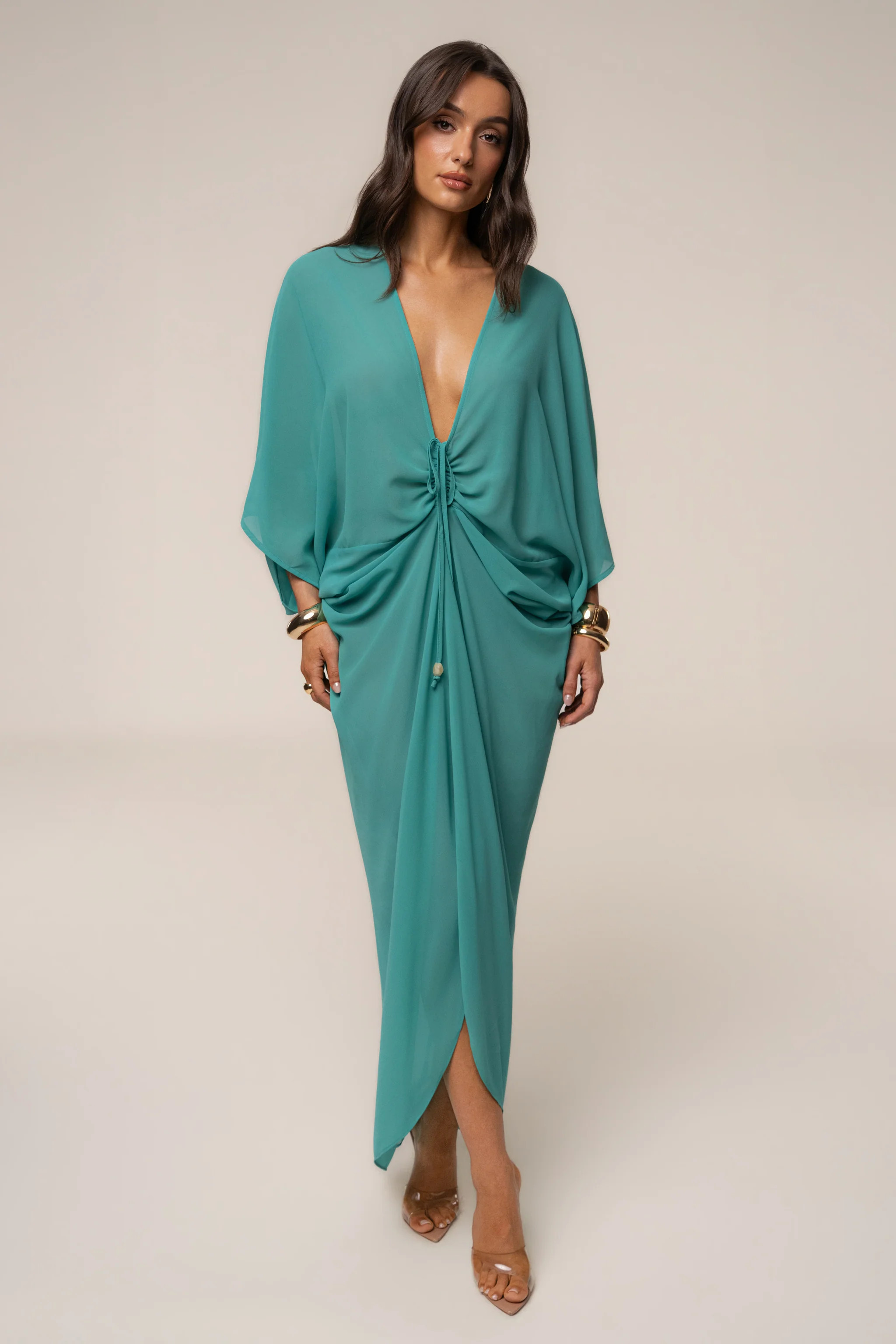 Teal Longer Days Cover Up Dress | JLUXLABEL US