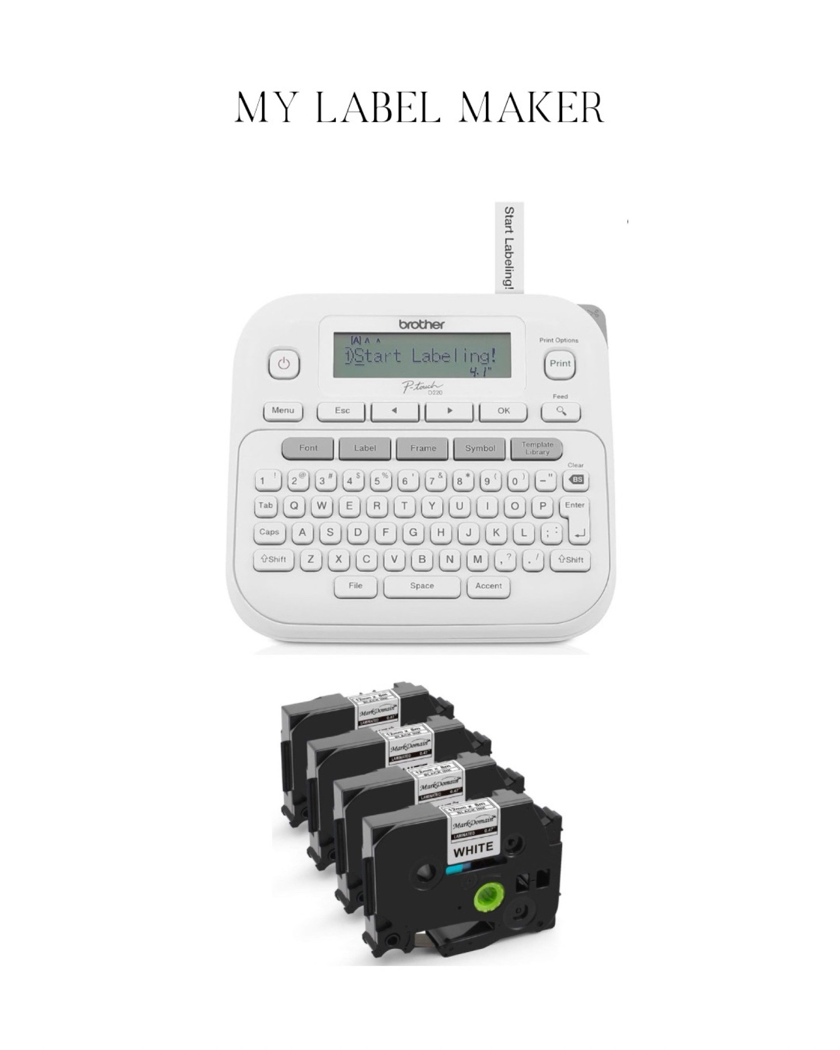 Helps me stay organized! I label all the kids school stuff with this little machine. 
*make sure to buy the white tape because the machine doesn’t come with any. it also takes aaa batteries. 

#LTKkids #LTKfamily