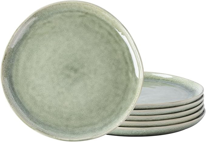 AmorArc Ceramic Dinner Plates Set of 6, 10.5 Inch Handmade Reactive Glaze Stoneware Plates, Rusti... | Amazon (US)