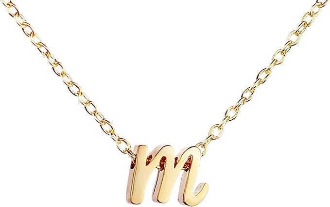 Gold Initial Necklace Initial Pendant Necklace Mothers Day Gift Graduation Gift Personalized Neck... | Amazon (US)