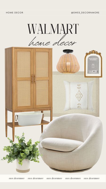 Summer neutral home decor items from Walmart! Loving the unique style of this chair! 

#LTKStyleTip #LTKSeasonal #LTKHome