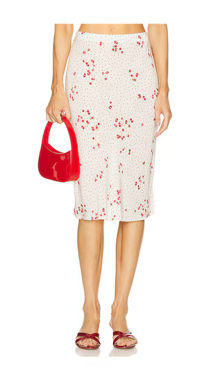 by Marianna Hallie Midi Skirt in Suki Cherry Abstract | Revolve Clothing (Global)