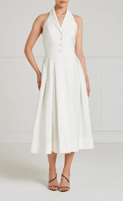 Temperley London Elodie Halter Dress in Ivory at Nordstrom, Size 12 | Nordstrom
