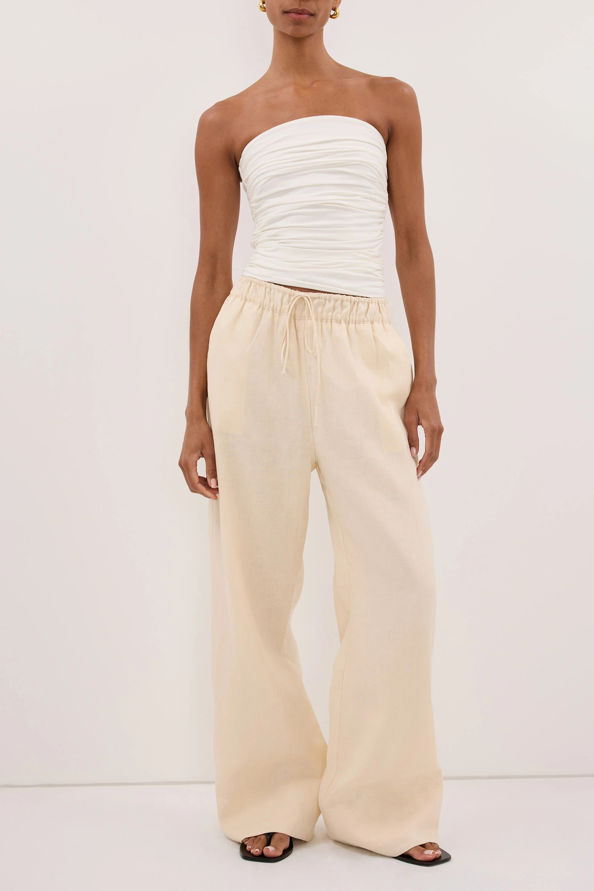 NOA SANDSTONE LINEN PANTS | DISSH