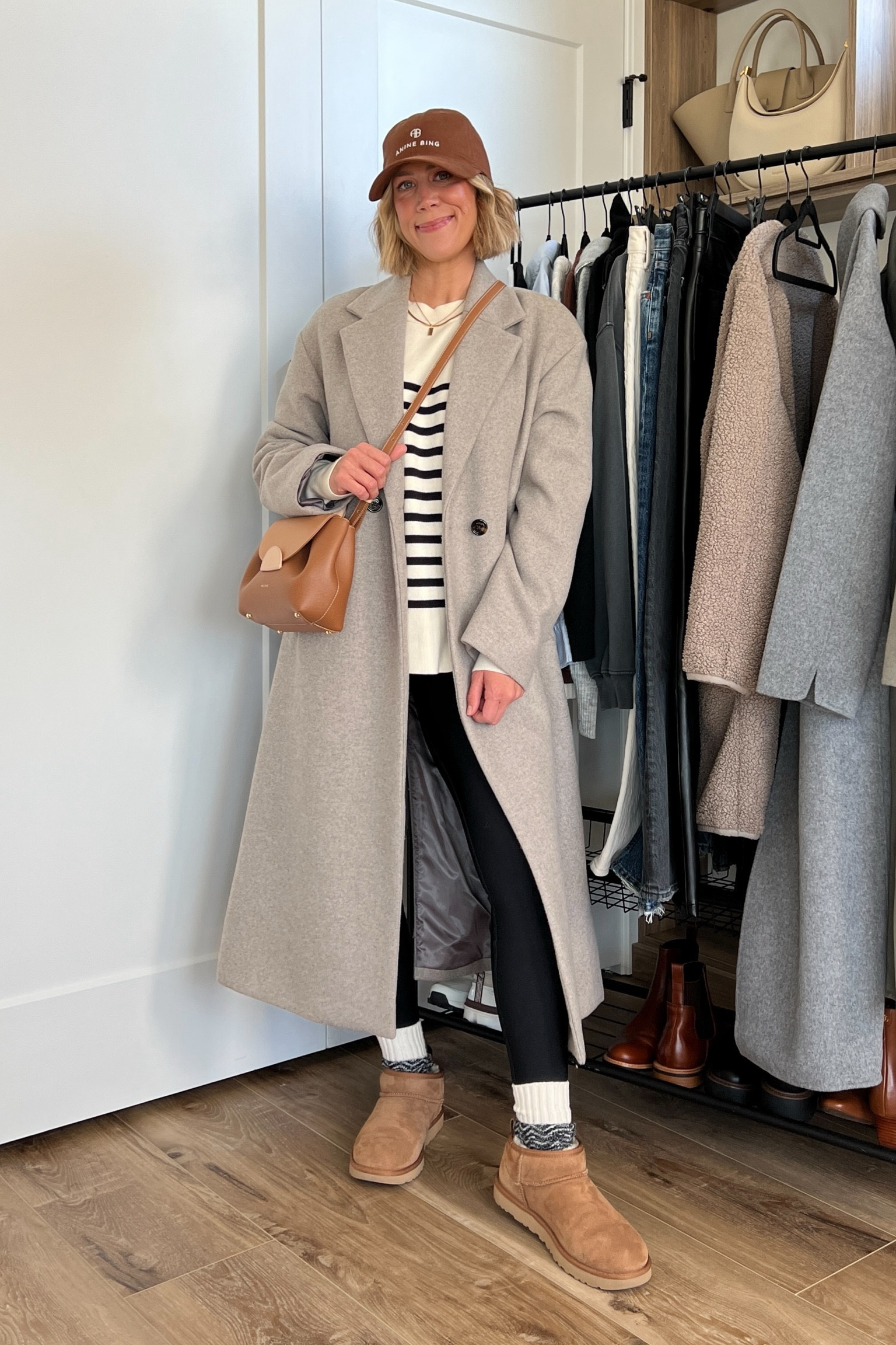 Wearing small leggings, small striped sweater, small long wool coat, boots tts 

#LTKfindsunder100 #LTKstyletip #LTKsalealert