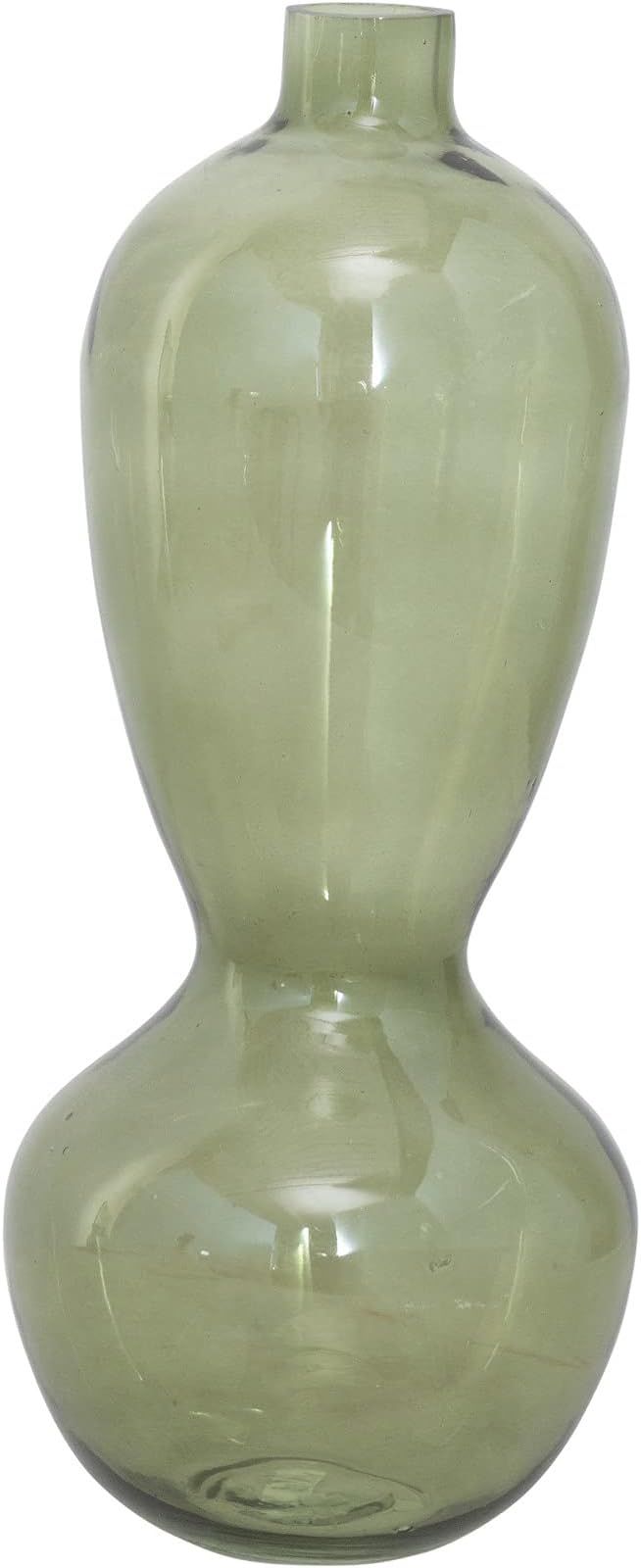 Bloomingville Green Glass Flower Curved Design Vase | Amazon (US)