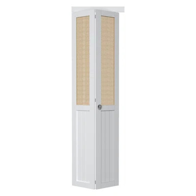 Weavebound Solid Manufactured Wood and Imitation rattan hand-woven Bi-fold Closet Doors with Hardware Kit | Wayfair North America