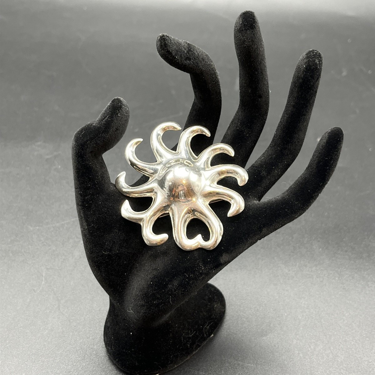 Vintage 925 Sterling Silver Modernist Pin Brooch 3" Mexico Sun 21g | eBay US