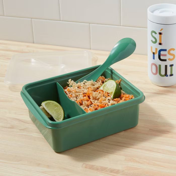 Plastic Bento Box with Utensil Crisp Green - Room Essentials™ | Target