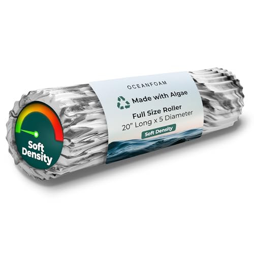 Oceanfoam Soft Tidal Roller (Black Marbled) - Low Density Foam Roller for Physical Therapy, Back Pain, Excercise & Stretching - Wave Textured - Yoga, Athletics, & Wellness - Full Size, 20" x 5" | Amazon (US)