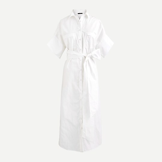 Relaxed-fit short-sleeve cotton poplin shirtdress | J. Crew US