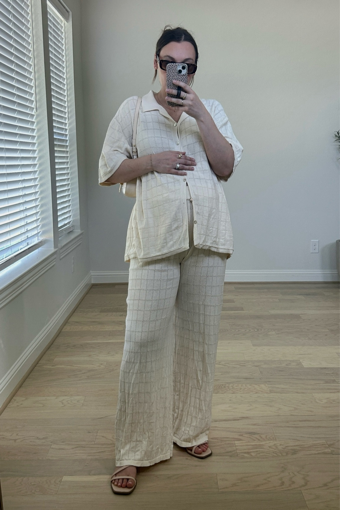 Ootd 36 weeks pregnant today 🫶🏼 set is so comfy I’ve worn it all through pregnancy it’s so light + breezy! Non maternity just size up! 

#LTKFindsUnder100 #LTKBump #LTKStyleTip
