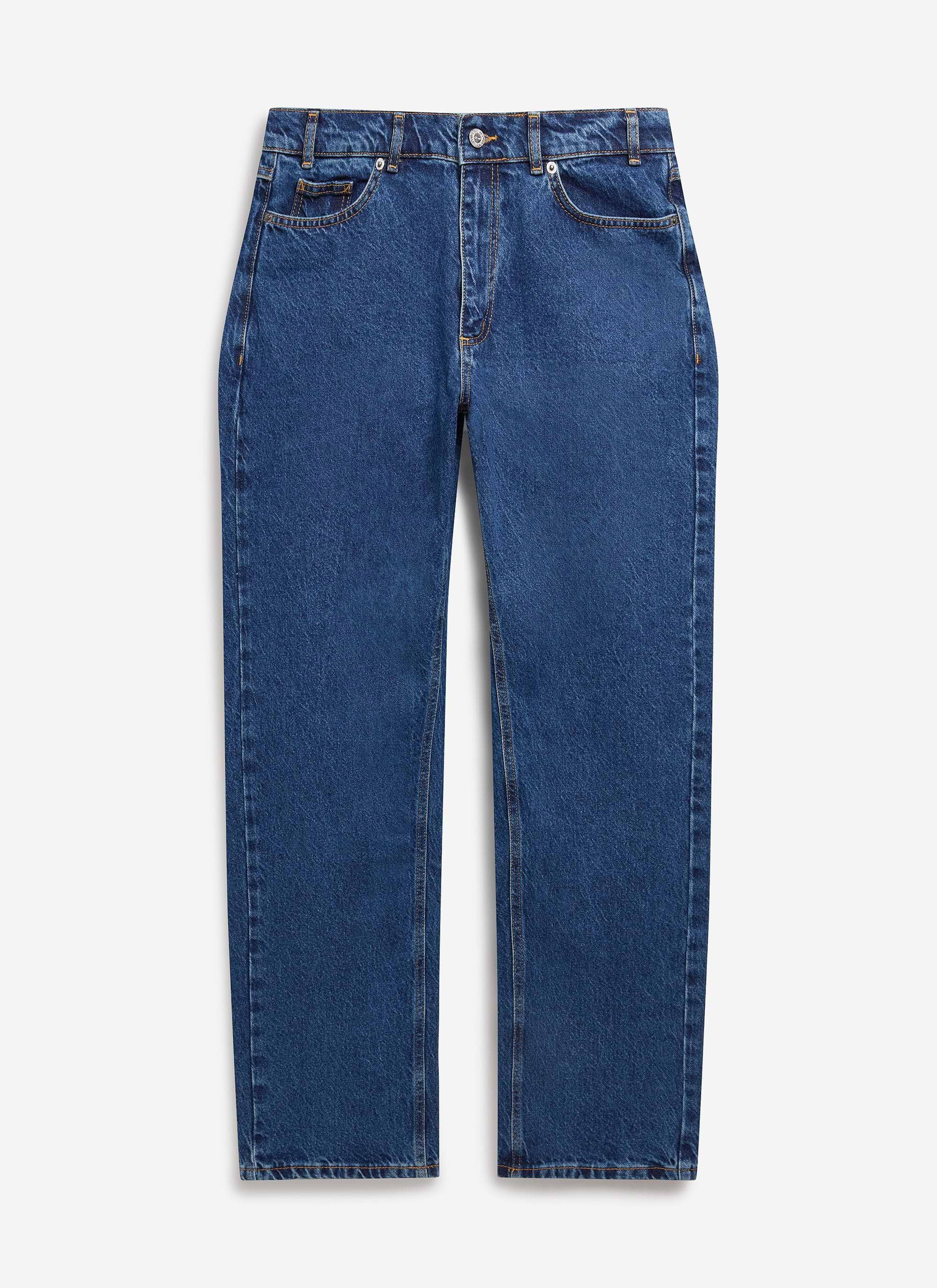 Men's Straight Leg Denim Jeans | BCI Cotton | Mid Wash | Percival Menswear