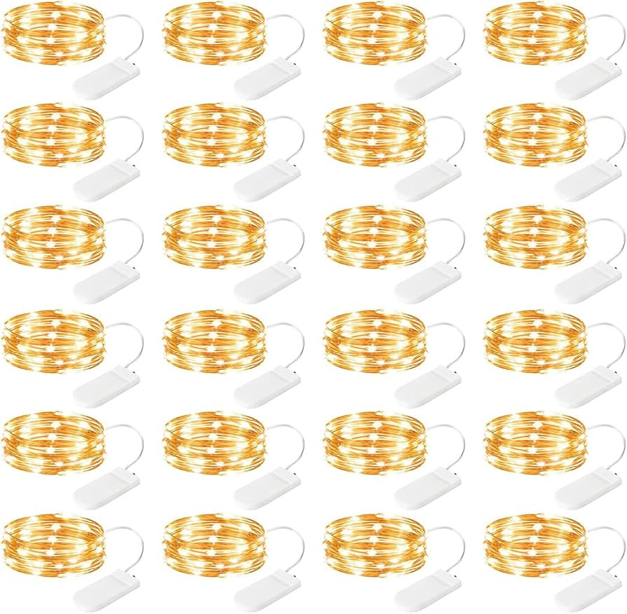 Brightown 24 Pack Fairy Lights Battery Operated String Lights - 7 ft 20 LED Mini String Lights Wa... | Amazon (US)