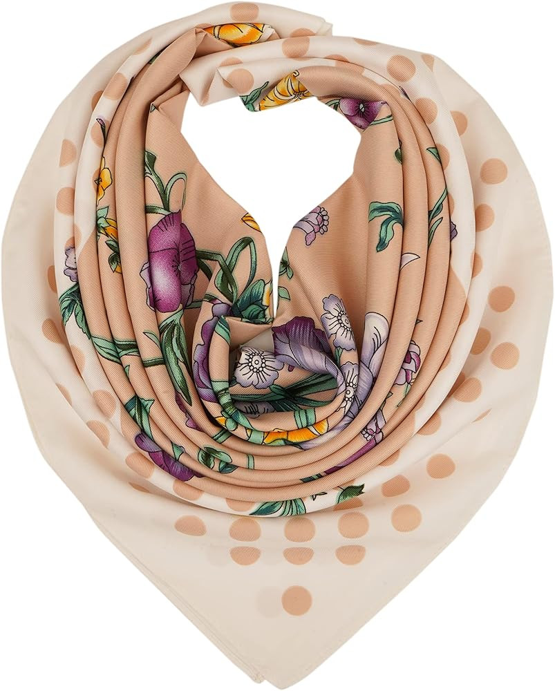 YOUR SMILE Silk Like Scarf Women's Fashion Pattern Large Square Satin Headscarf Headdress | Amazon (US)