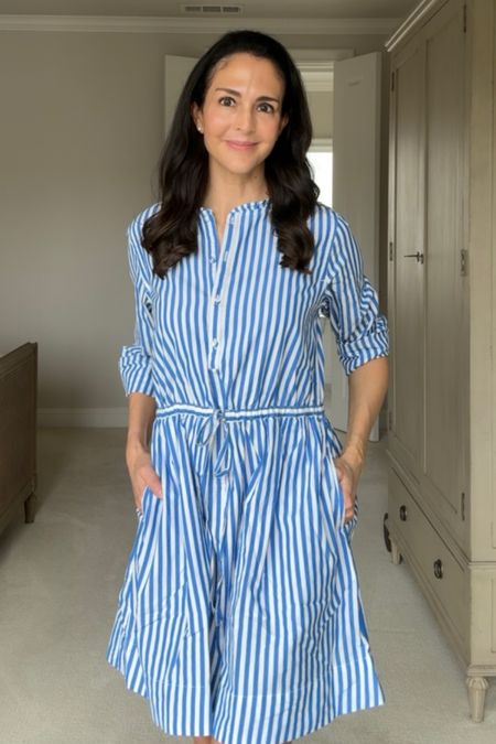A classic blue and white striped shirt dress for under $30. Add to cart!

#LTKSeasonal #LTKfindsunder50 #LTKstyletip