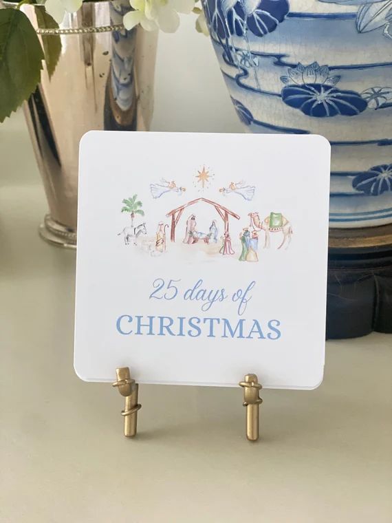 25 days of Christmas Countdown / Advent with Gold Bamboo Easel | Etsy (US)